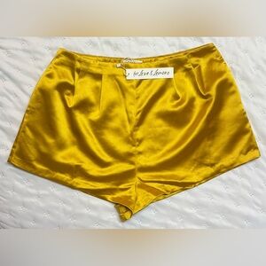For Love And Lemons Drew High Waist Gold Shorts